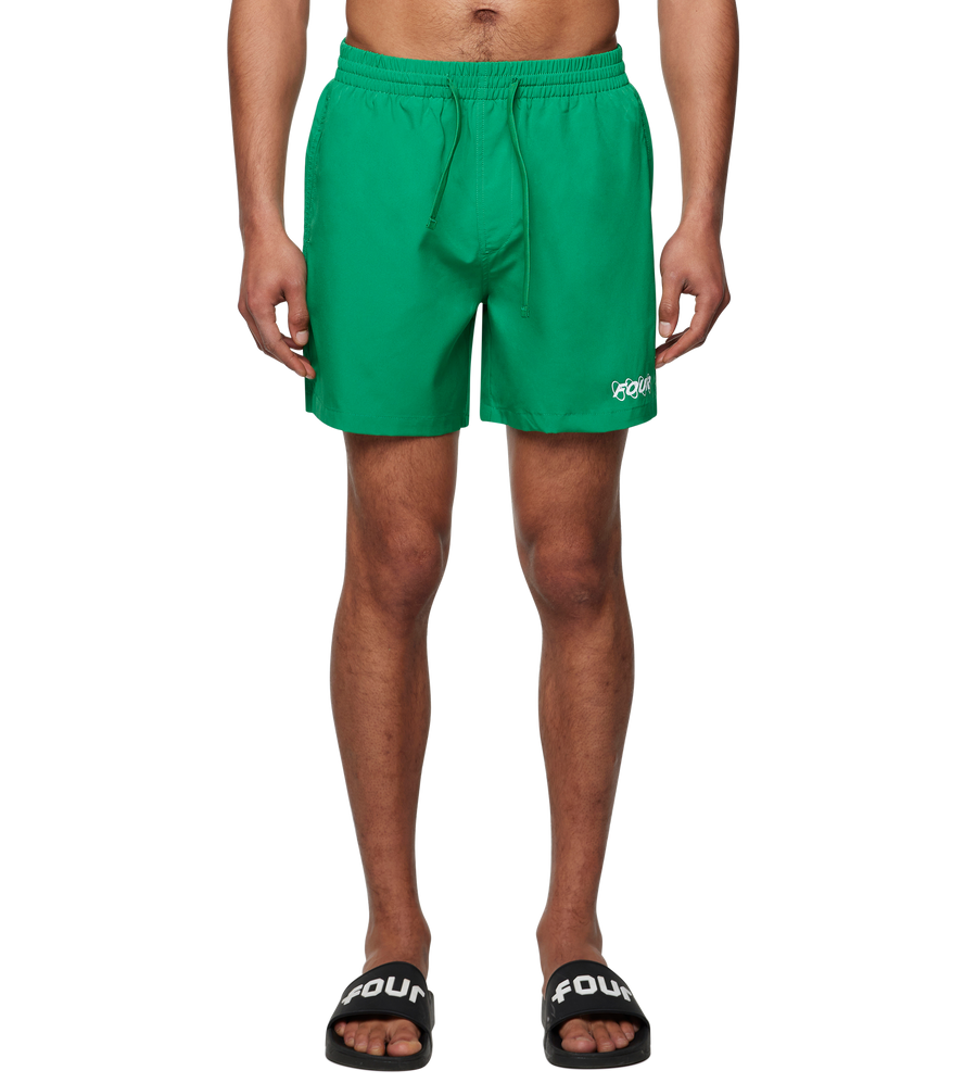 Circles Swim Shorts Green Bee/ White