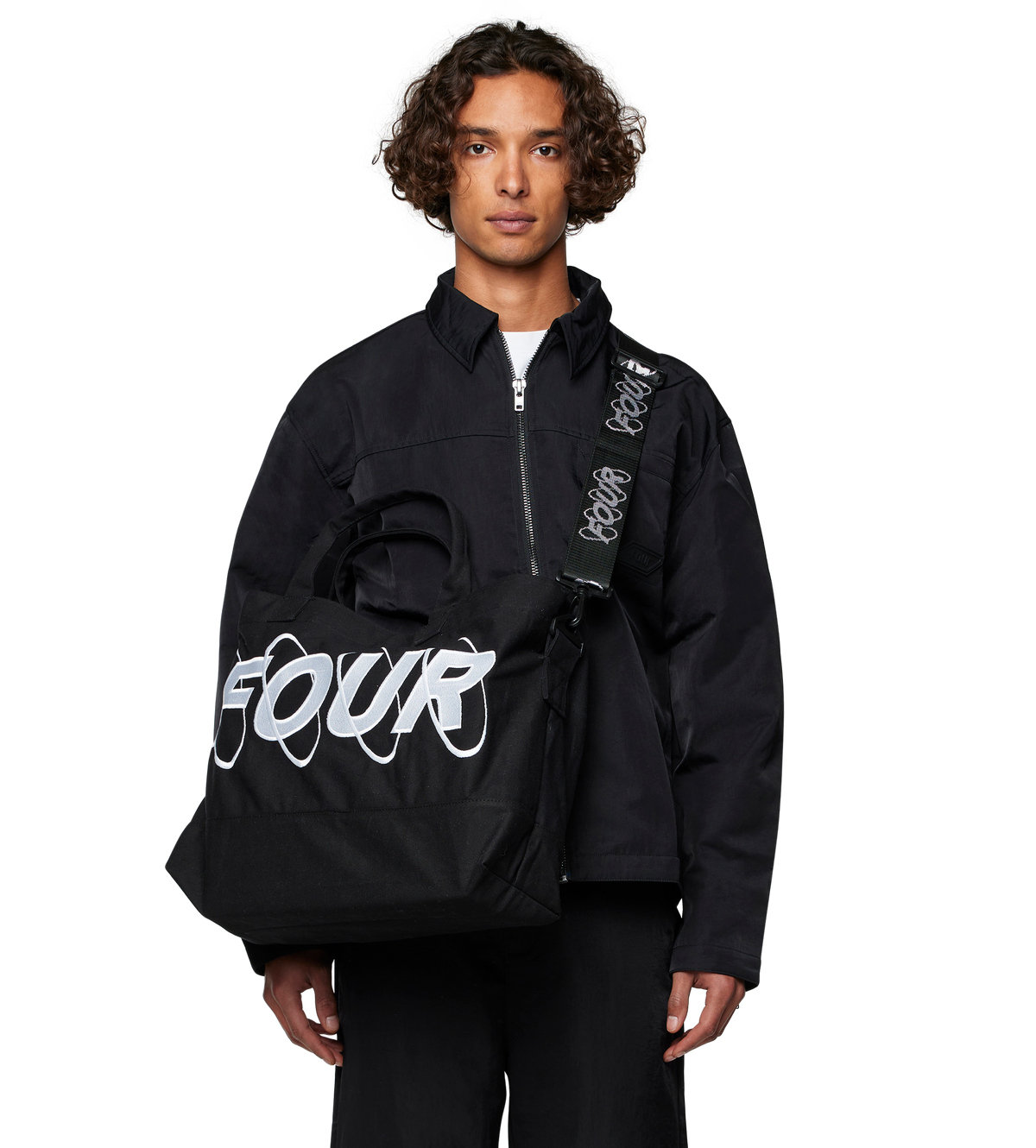 Circles Embroidery Shopper Wit