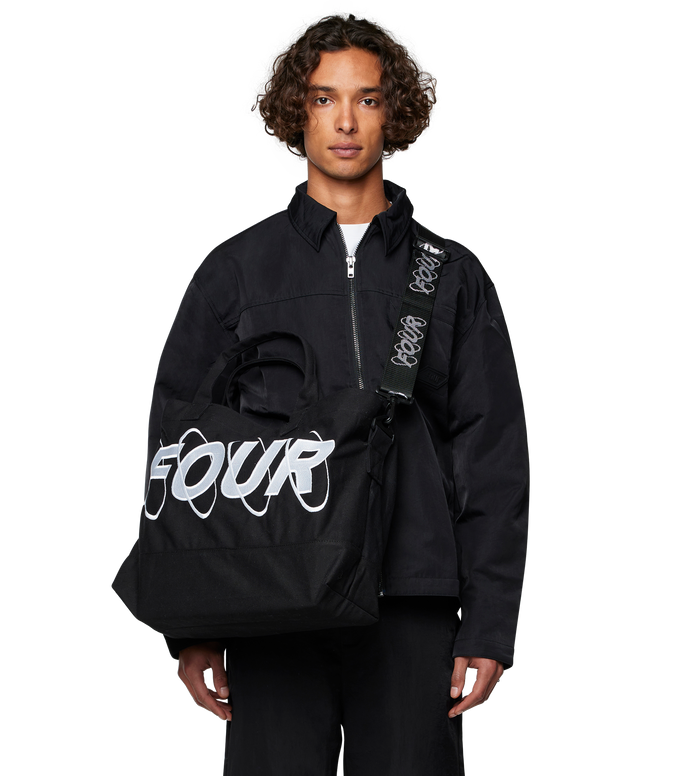 Circles Embroidery Shopper Wit