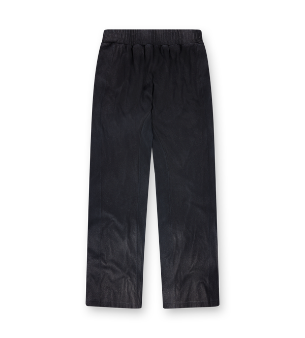 123 Rivington Logo Faster Flight Sweatpants in Mechanic Black with relaxed fit and oversized logo prints along both legs.