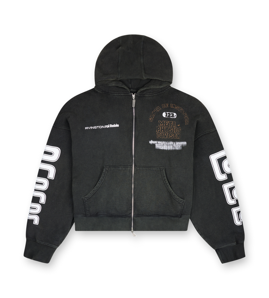 123 Rivington SF Institute CVA Zip Hoodie in Mechanic Black