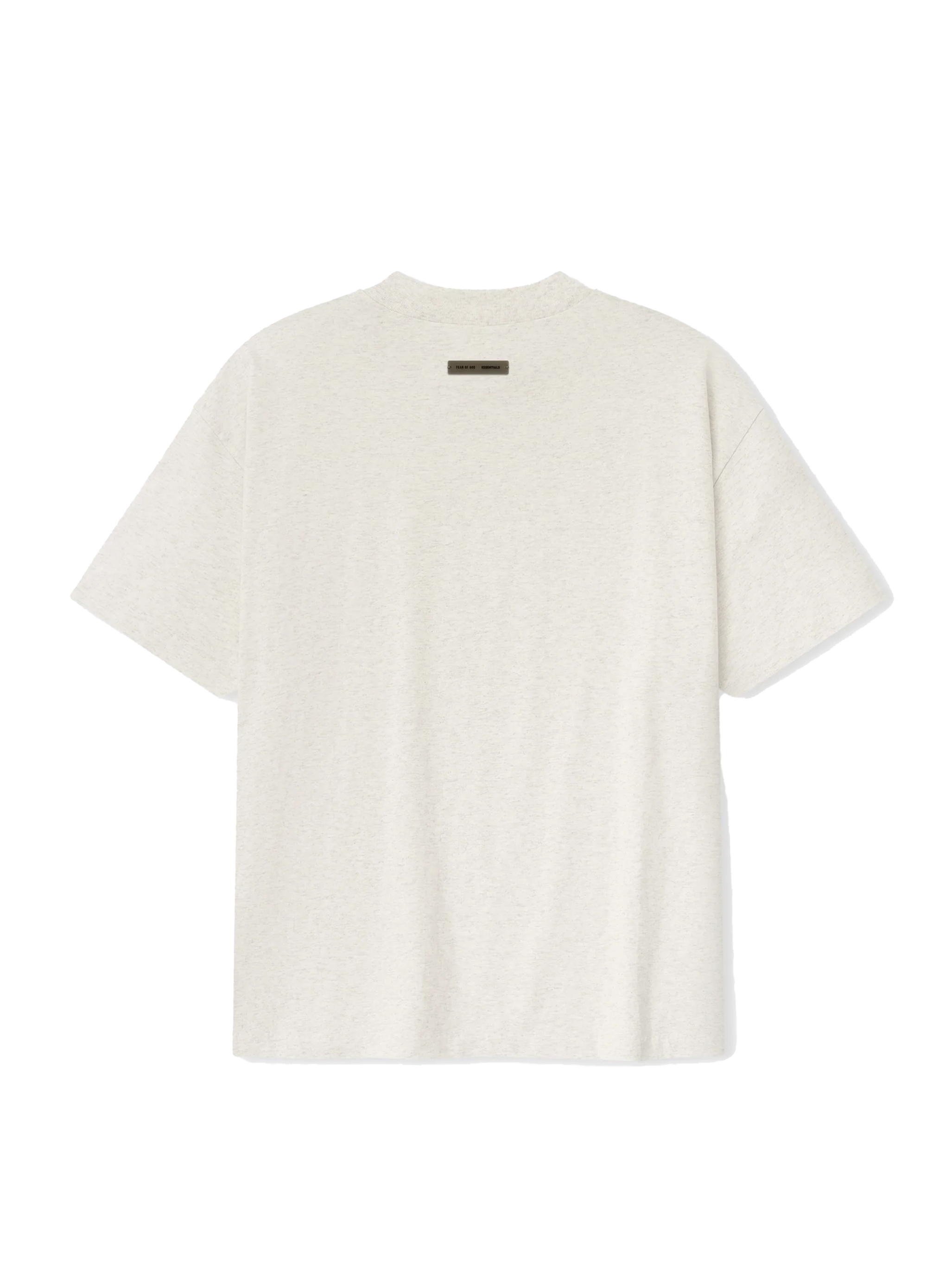 Fear of God Essentials Embroidered Classic Short Sleeve Tee in Oatmeal Heather