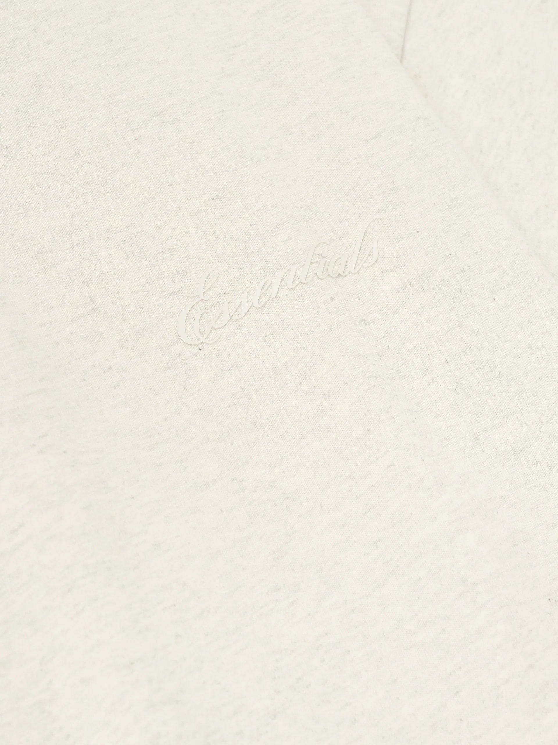 Fear of God Essentials Embroidered Classic Short Sleeve Tee in Oatmeal Heather