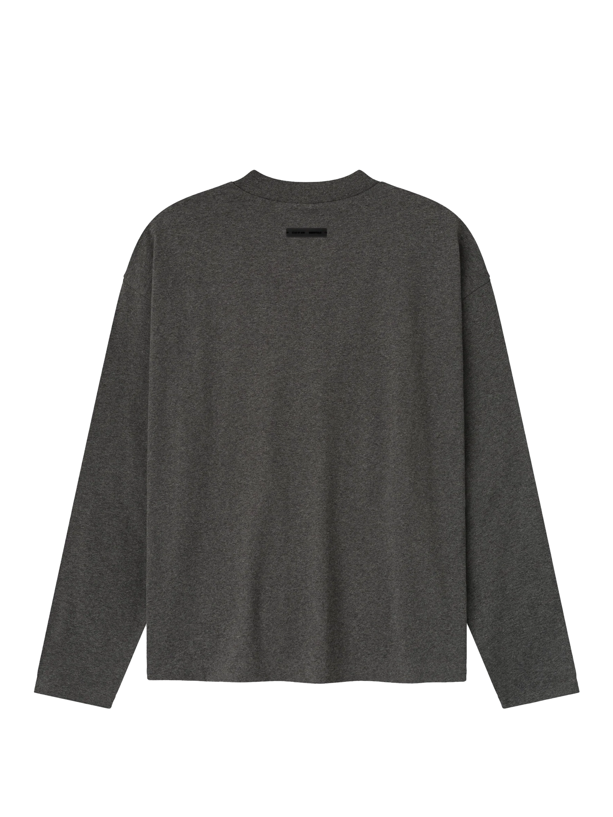 Fear of God Essentials Embroidered Classic Fit Long Sleeve in Charcoal Heather