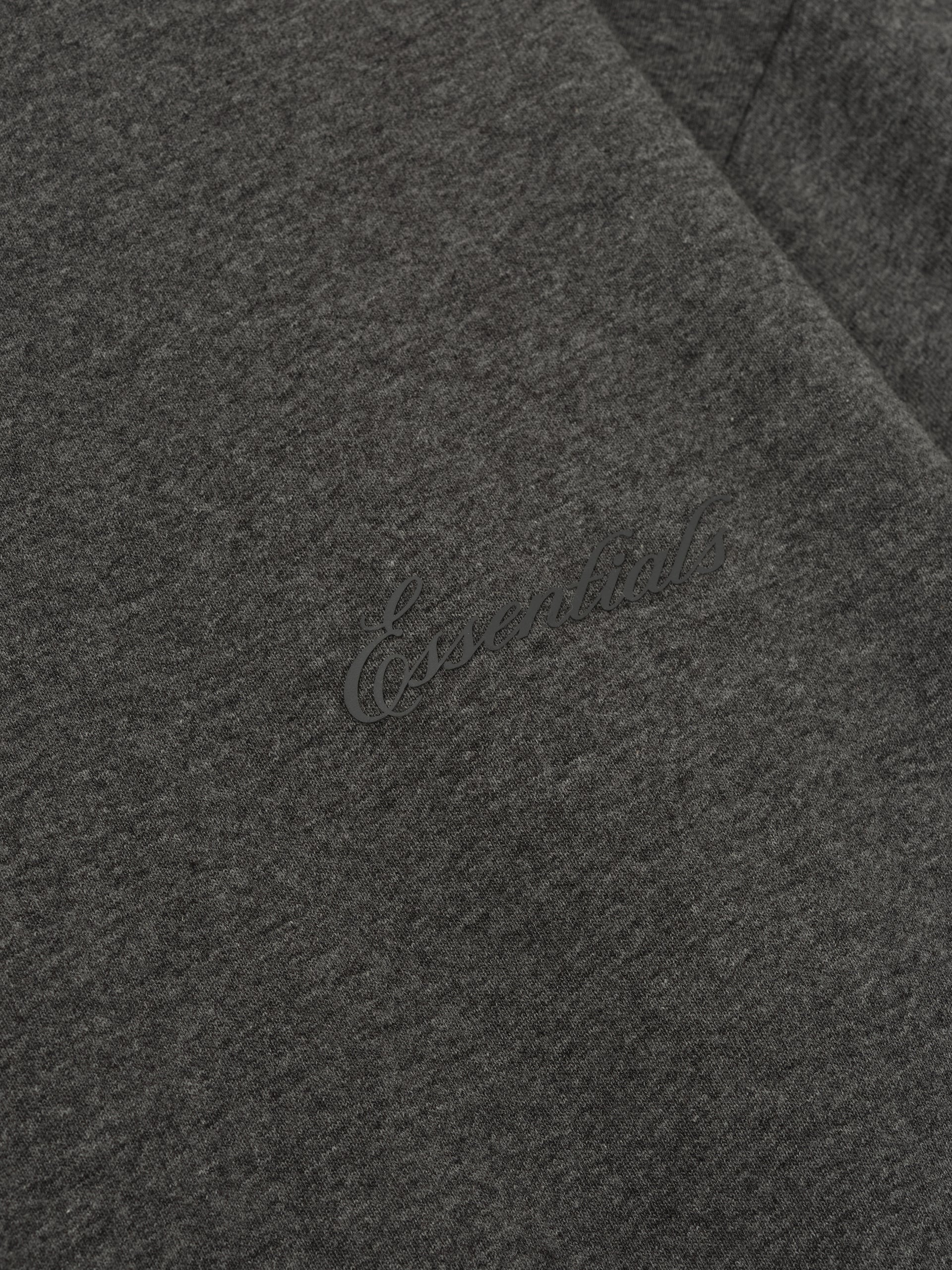 Fear of God Essentials Embroidered Classic Fit Long Sleeve in Charcoal Heather