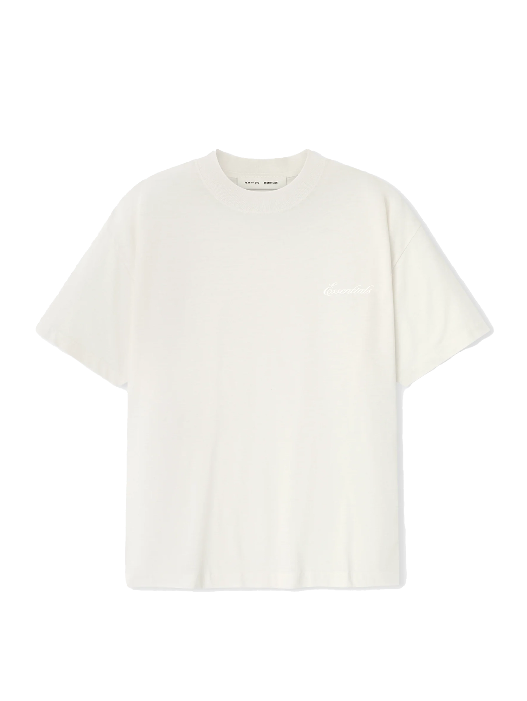 Fear of God Essentials geborduurd essentieel T-shirt in ivoor