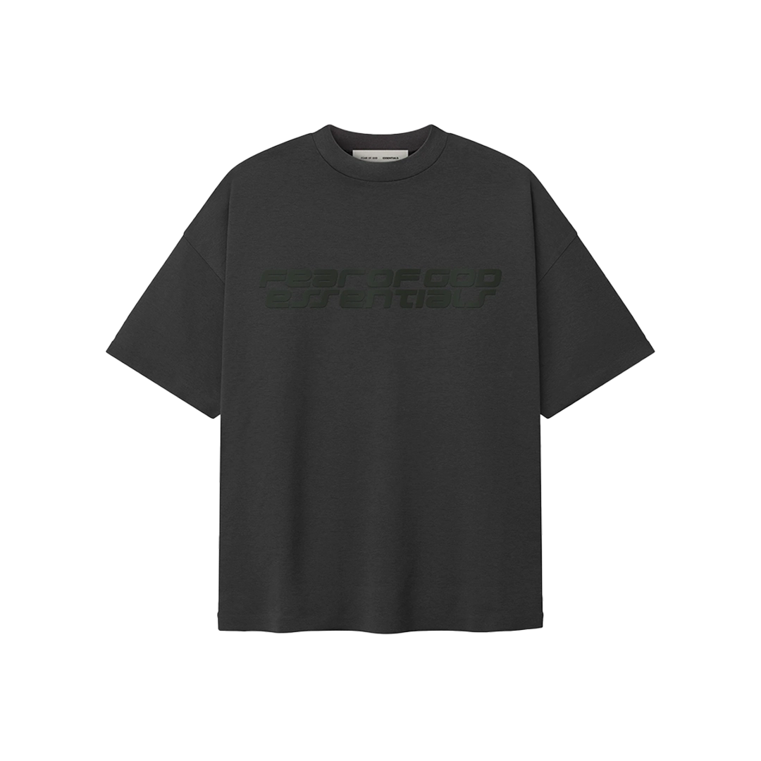 Fear of God Essentials Ponte jaren 90 T-shirt in ijzergrijs