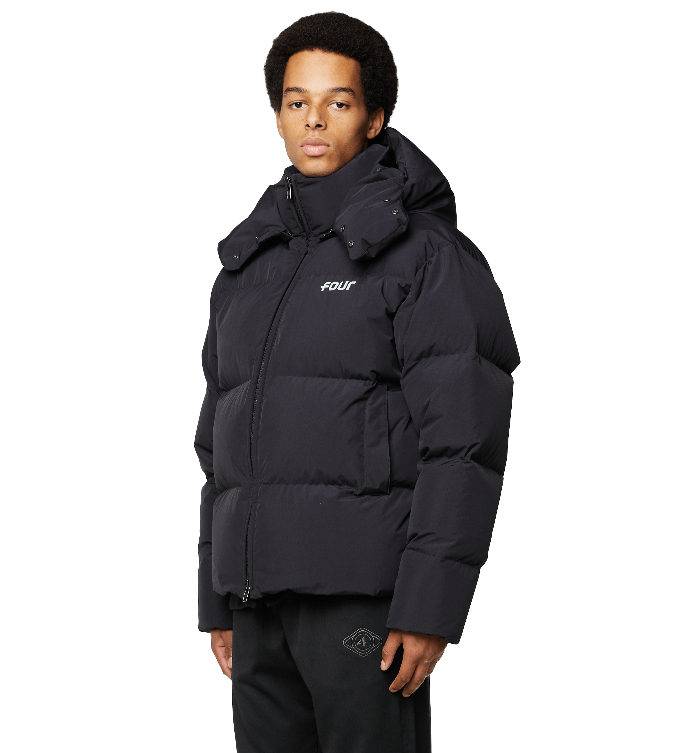 Logo Puffer Jacket Black