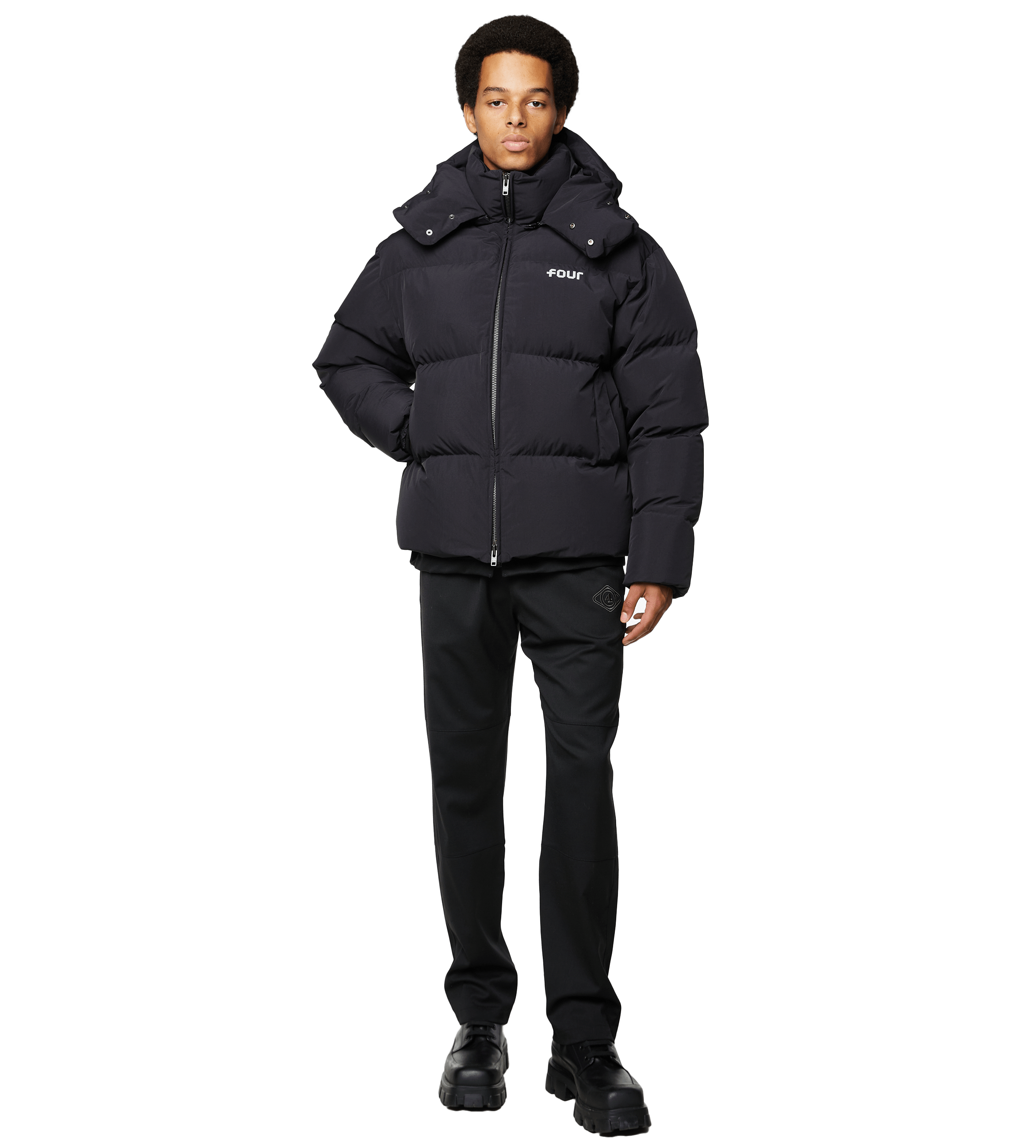 Logo Puffer Jacket Black