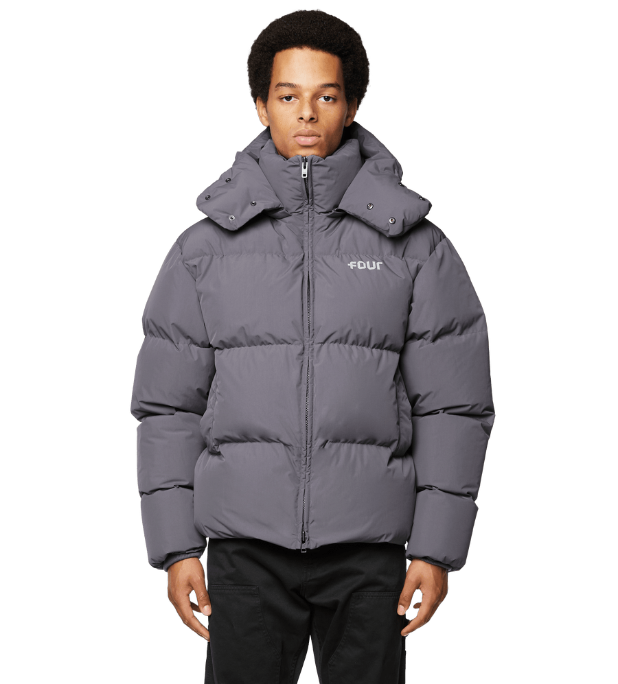 Logo Puffer Jacket Dark Grey