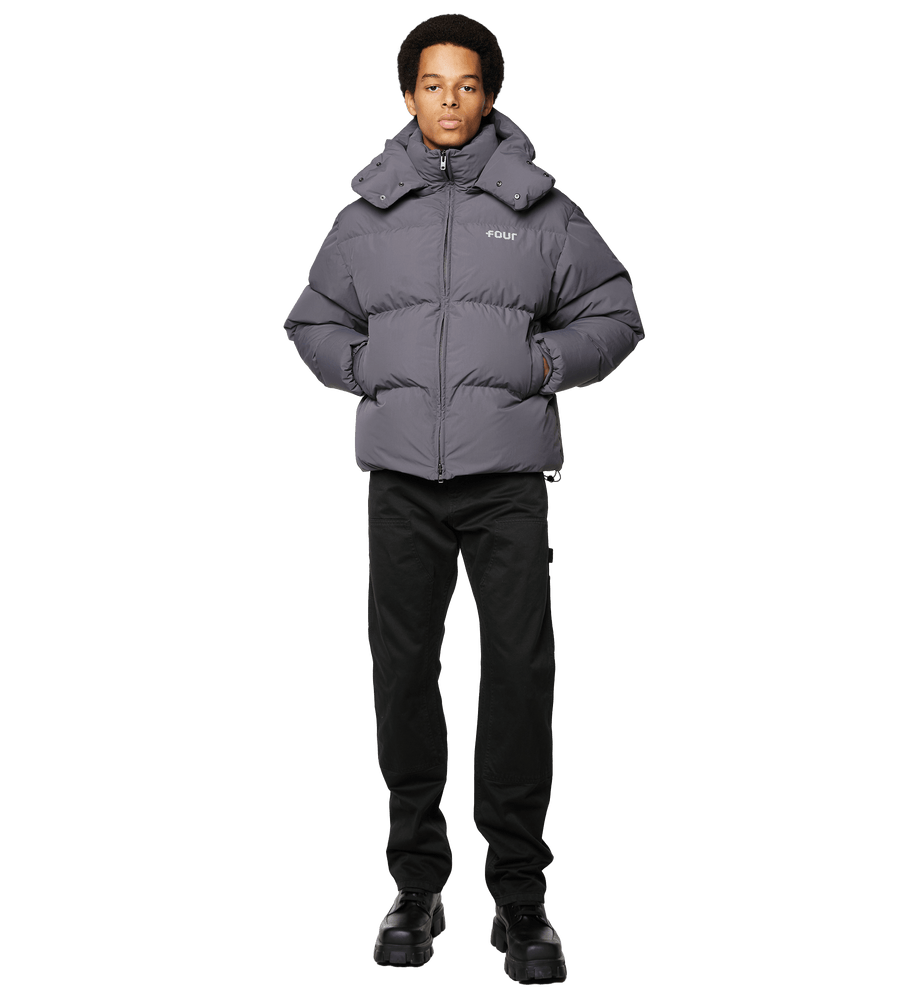 Logo Puffer Jacket Dark Grey