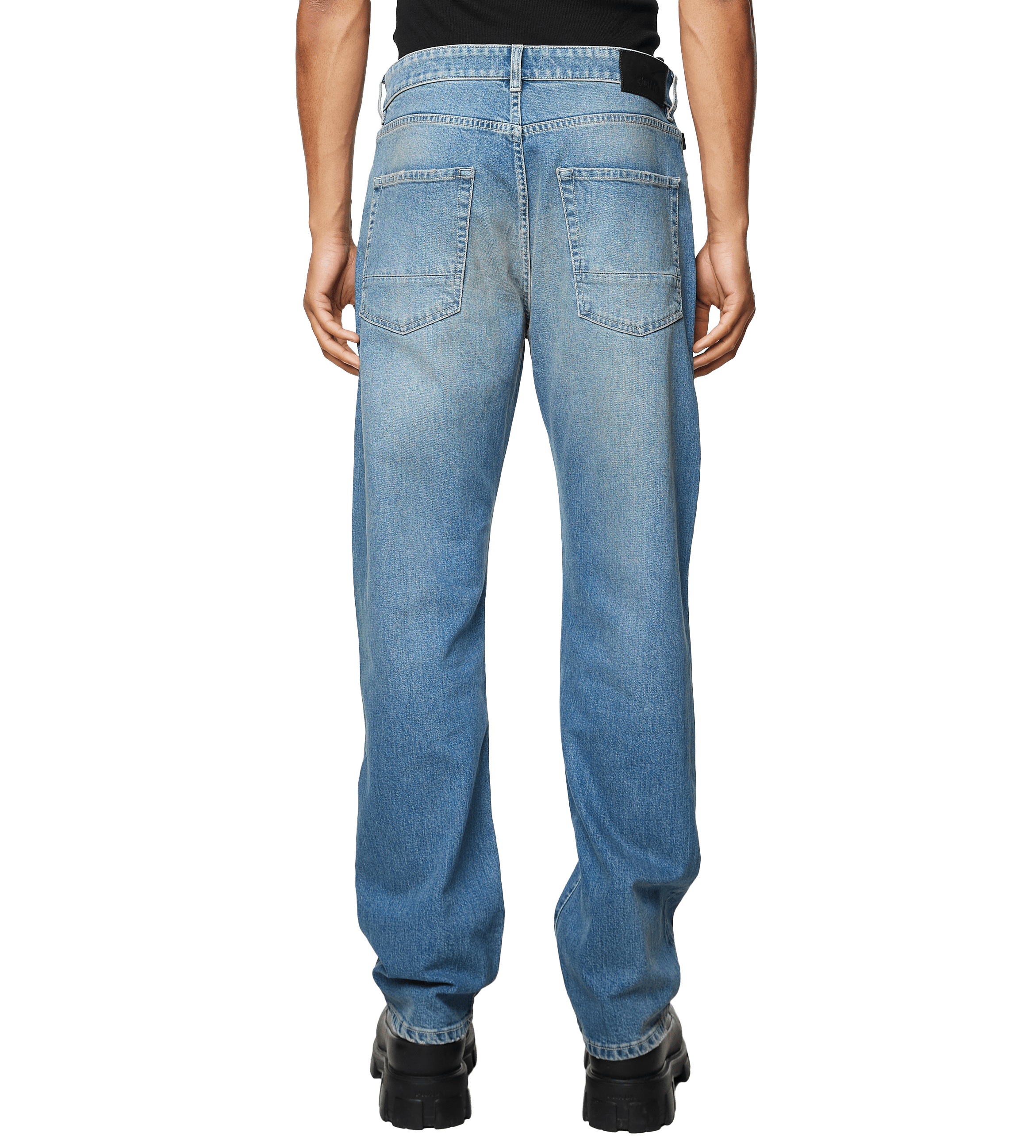 Straight Leg Denim Dark Blue Sand Wash