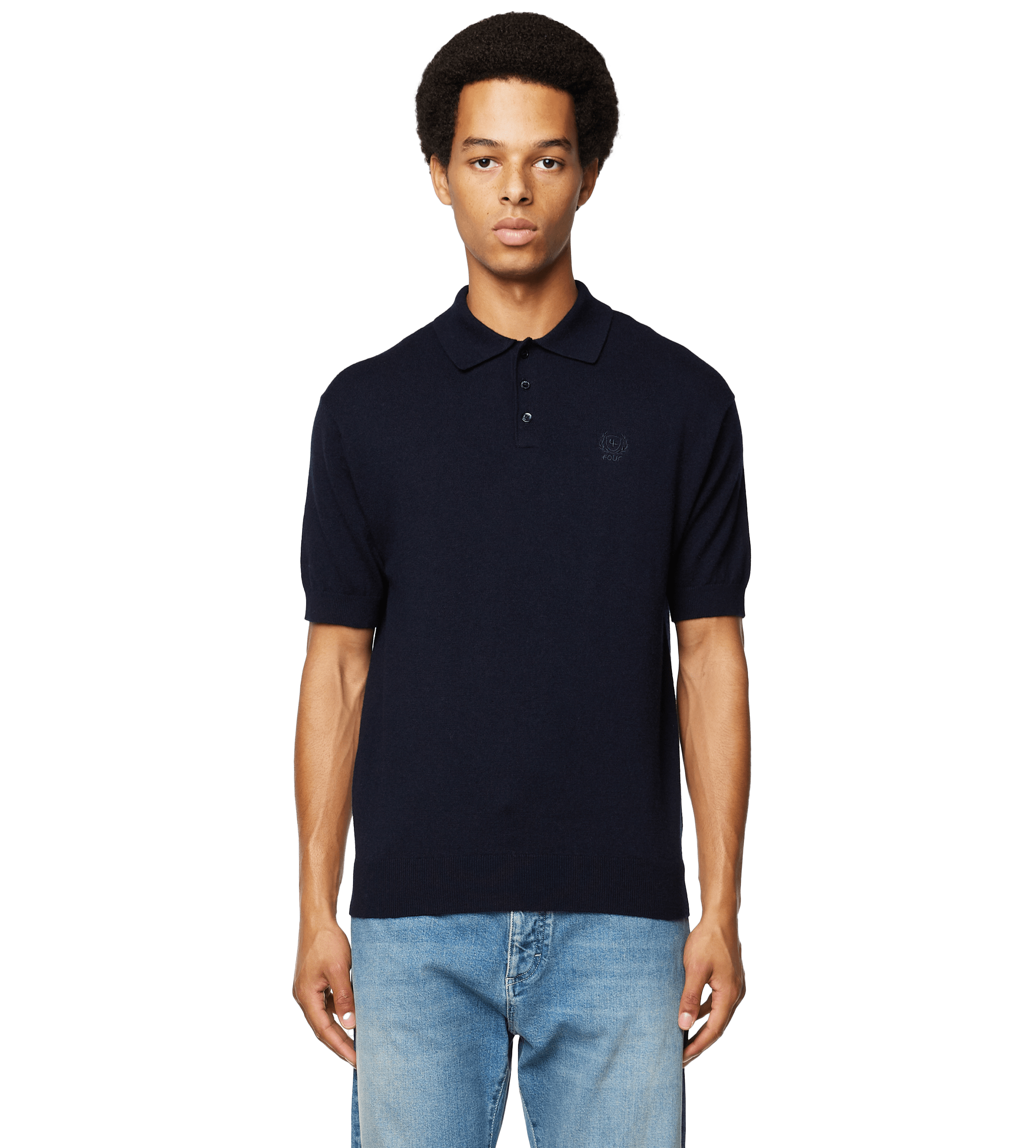 Knitted Polo Navy