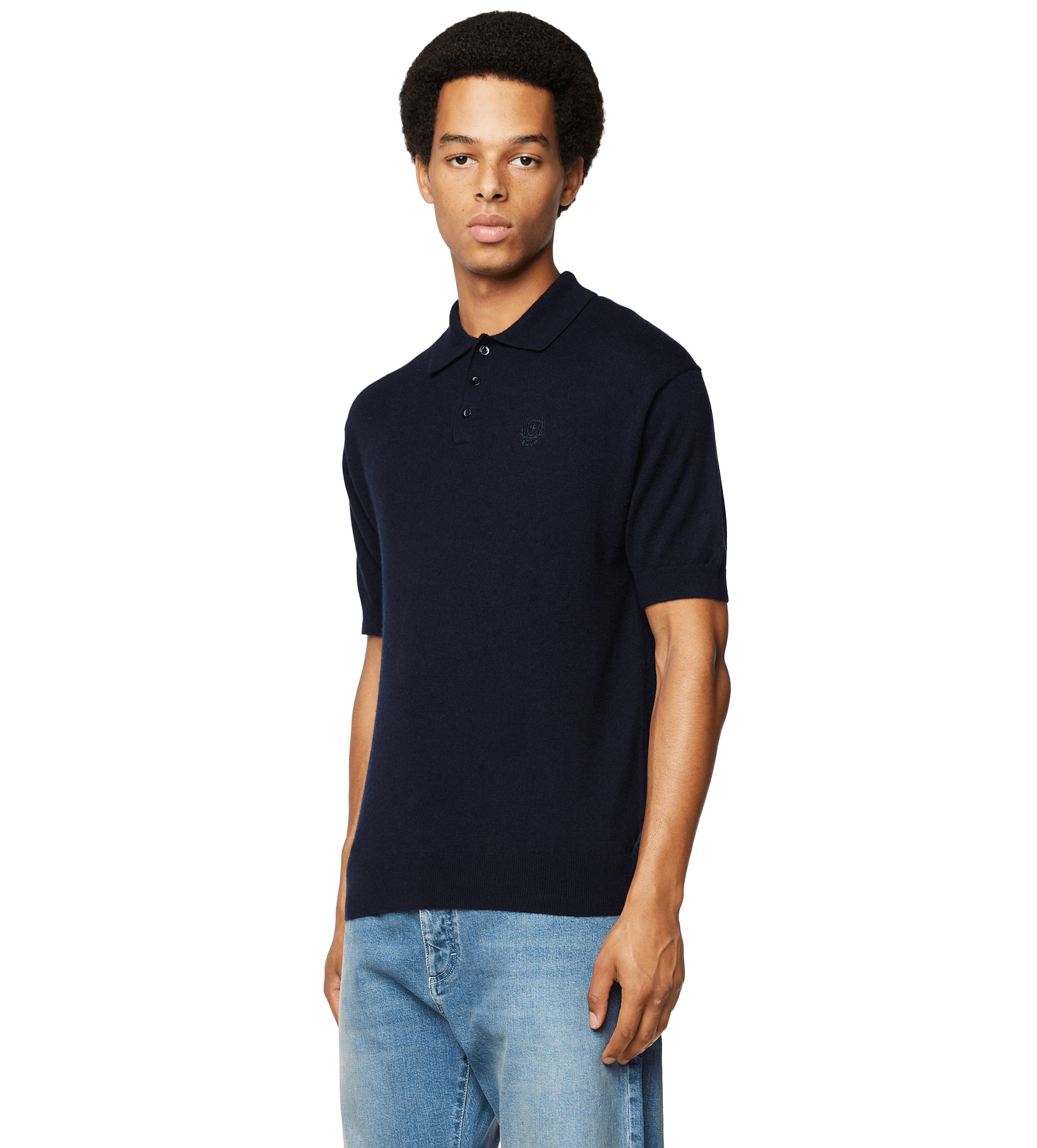 Knitted Polo Navy