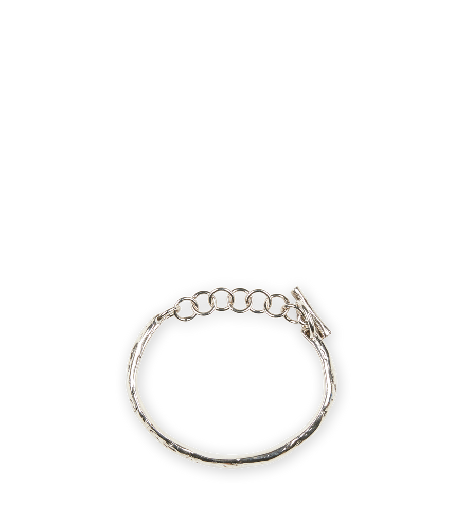 MAOR Hammered Cuff & Chain B-103502-SLV-SLV Silver ti