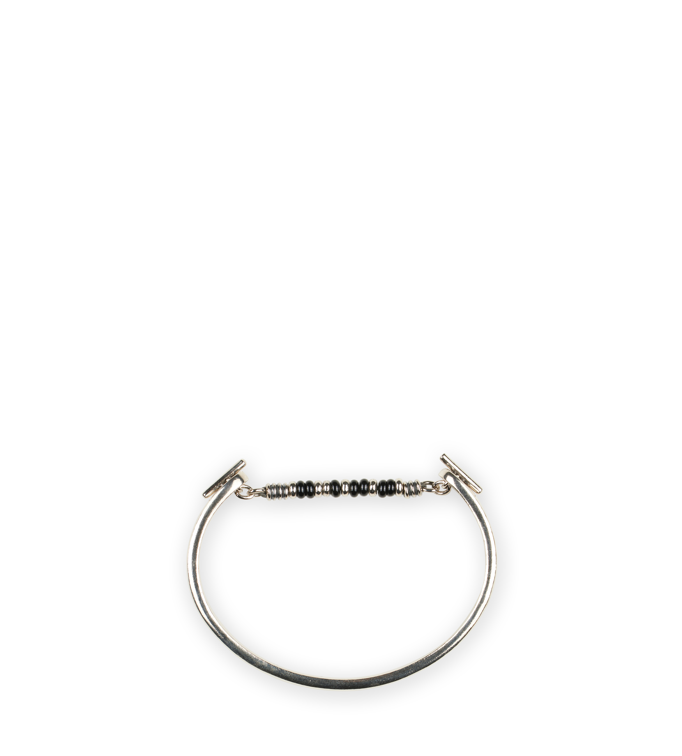 MAOR Long ID Bar Bracelet B01001-SSBO Black Onyx