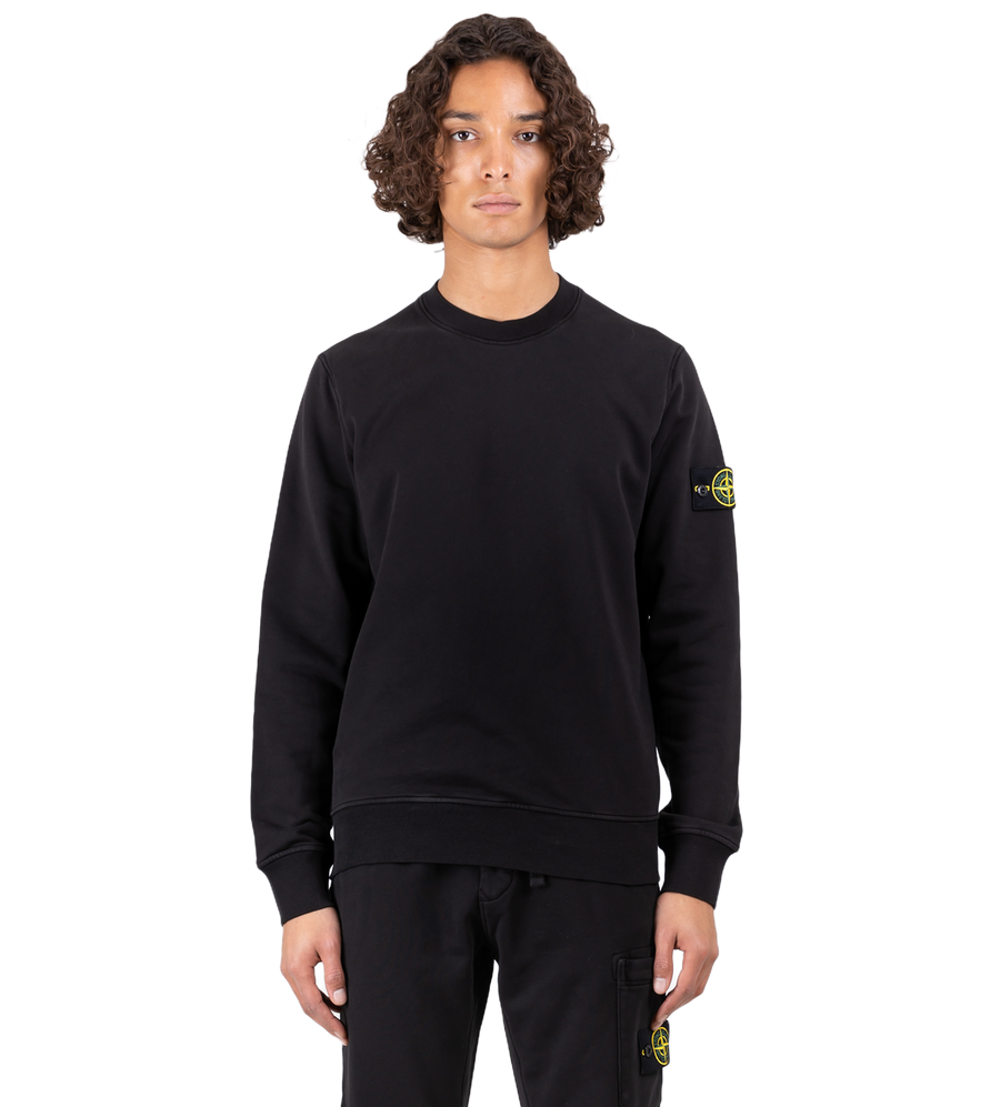 Compass-Patch Crewneck Black