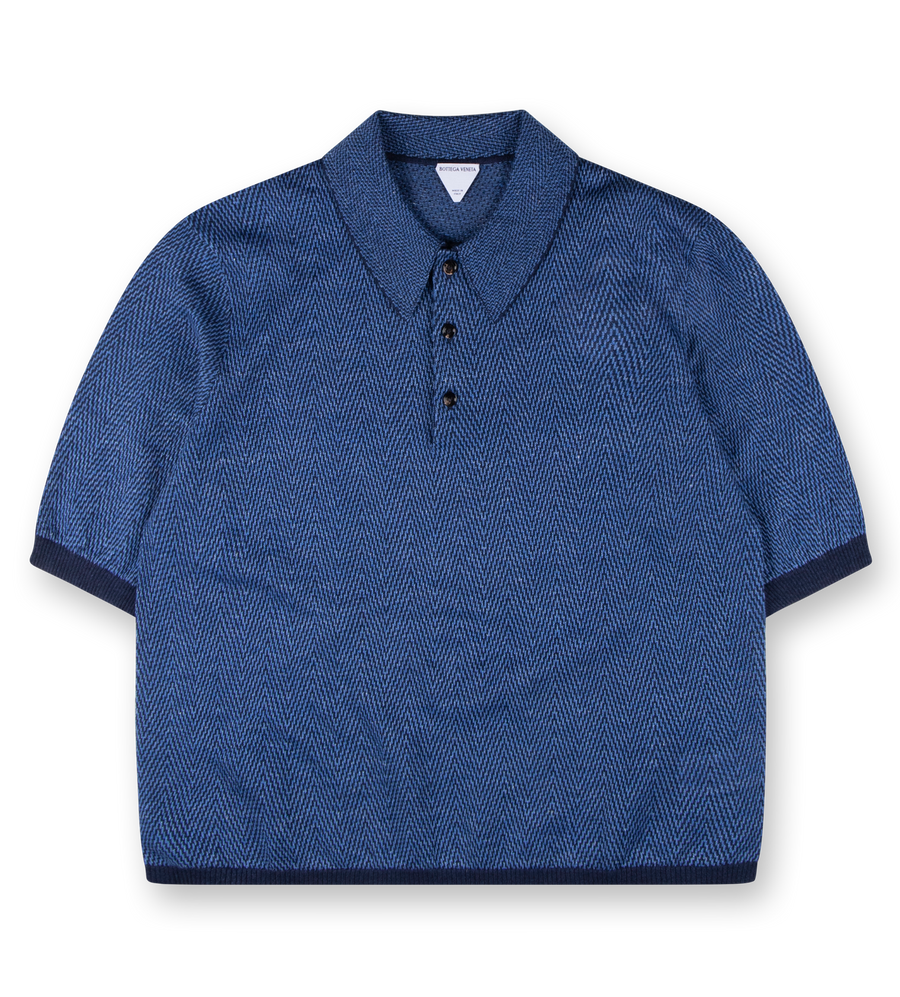 Linen Polo Navy Blue