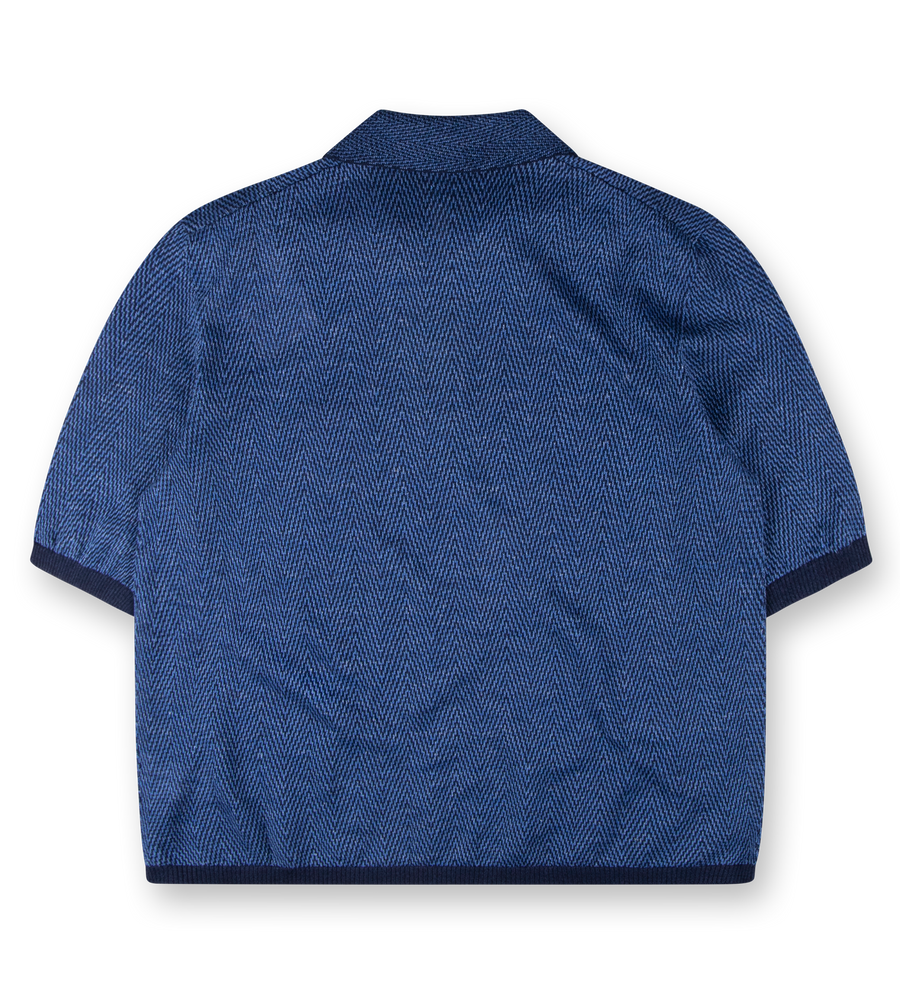 Linen Polo Navy Blue