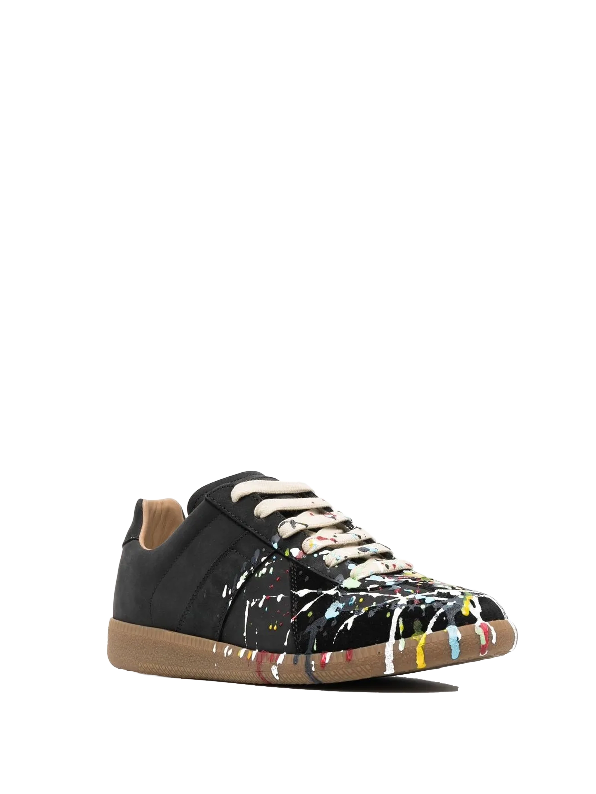 Maison Margiela Paint Replica Low-Top Sneakers in  Black