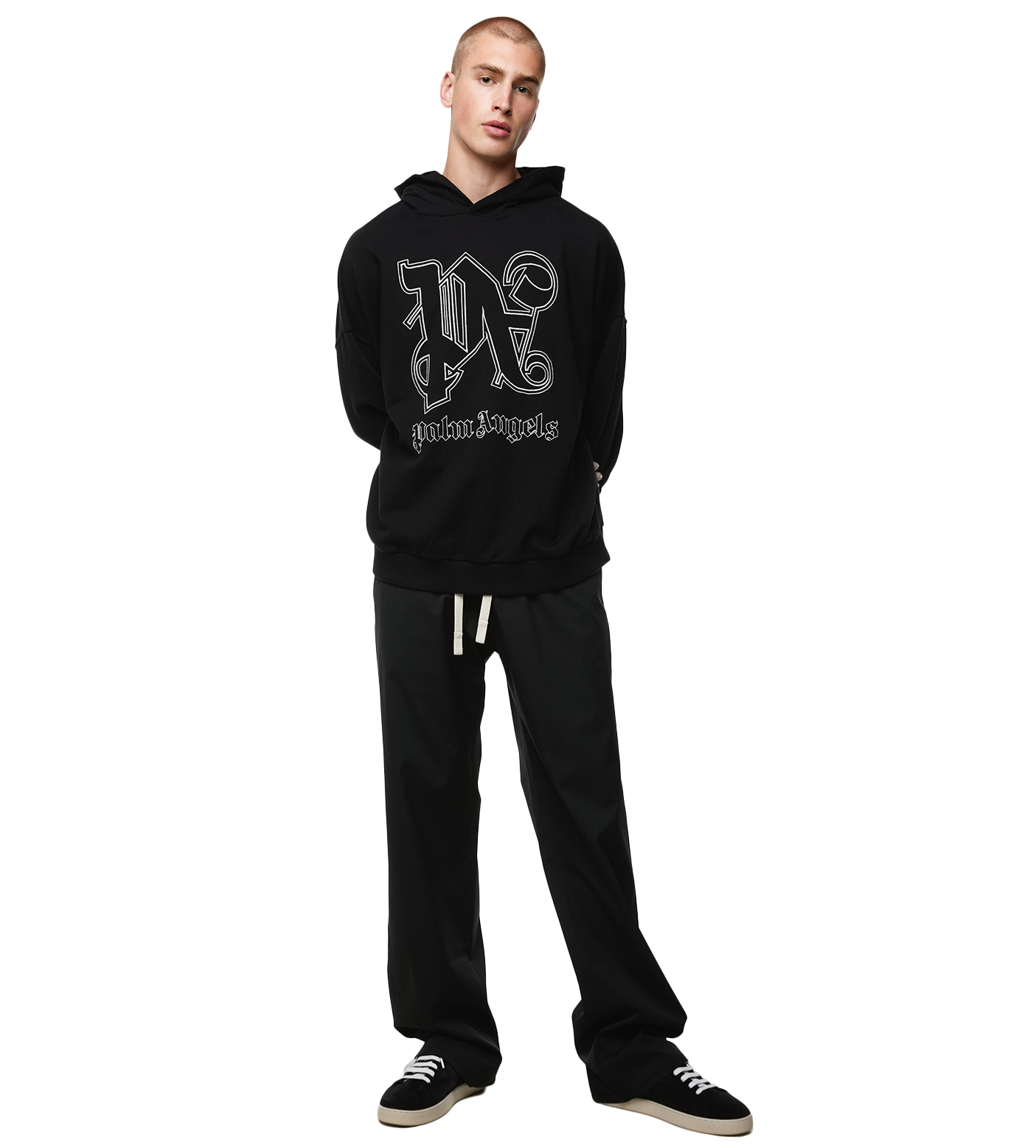 Monogram Statement Hoodie Black