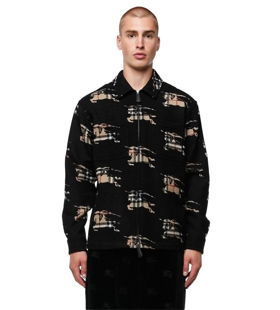 Check EKD Wool Blend Zip-front Shirt