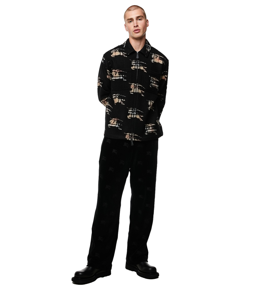 Check EKD Wool Blend Zip-front Shirt