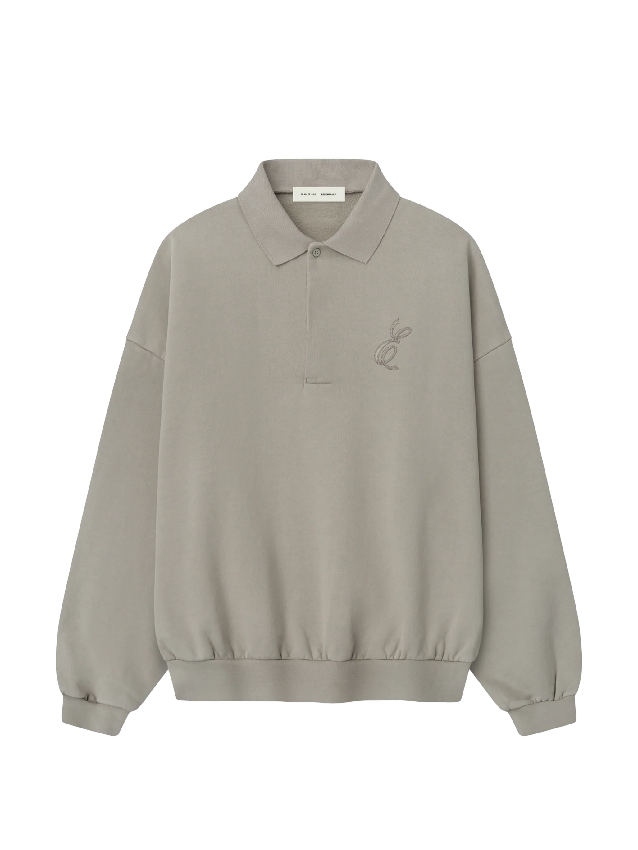 Fear of God Essentials geborduurd klassiek polosweatshirt in rookgrijs