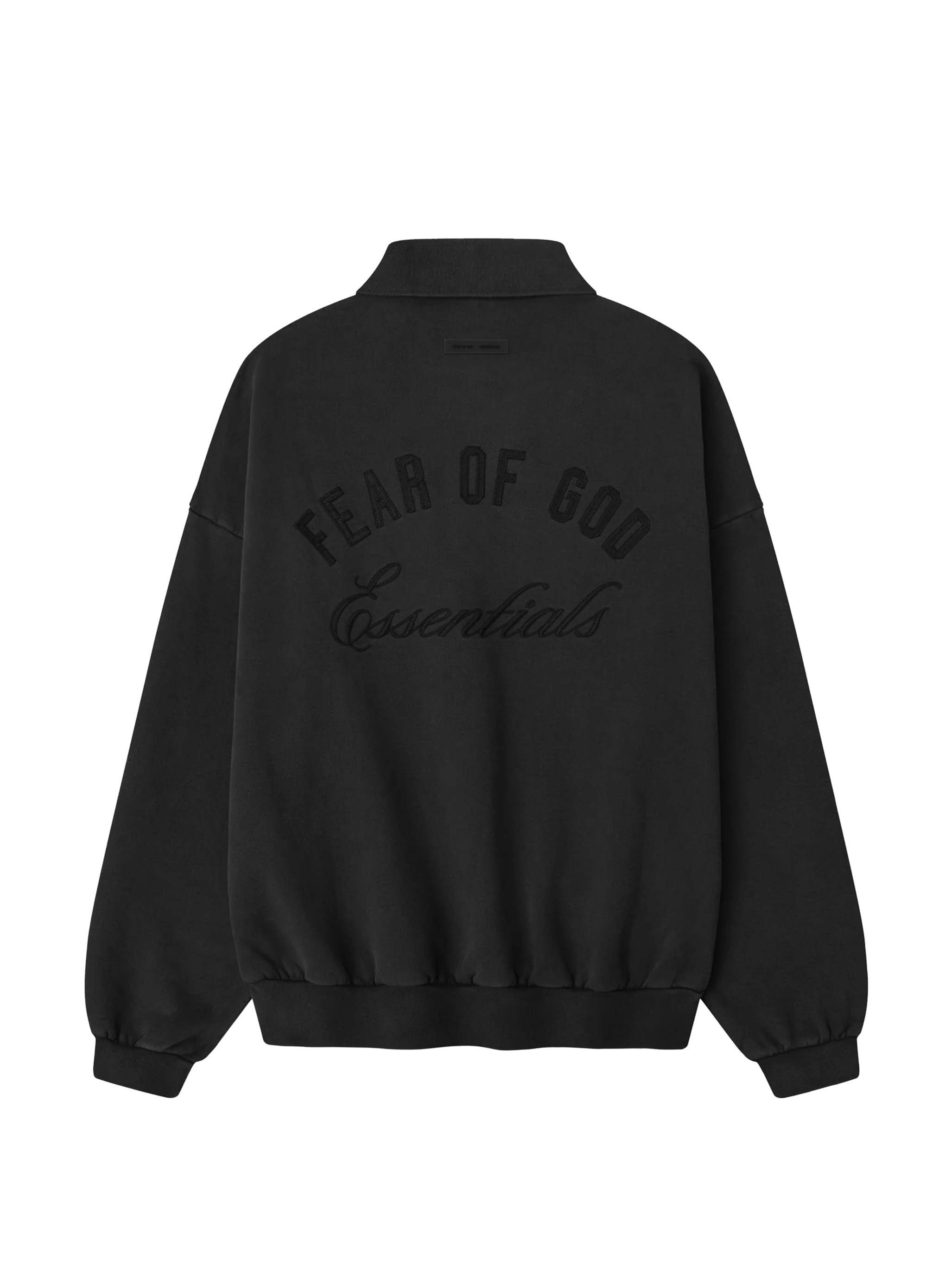 Fear of God Essentials Classic Fleece Polo in Vintage Black