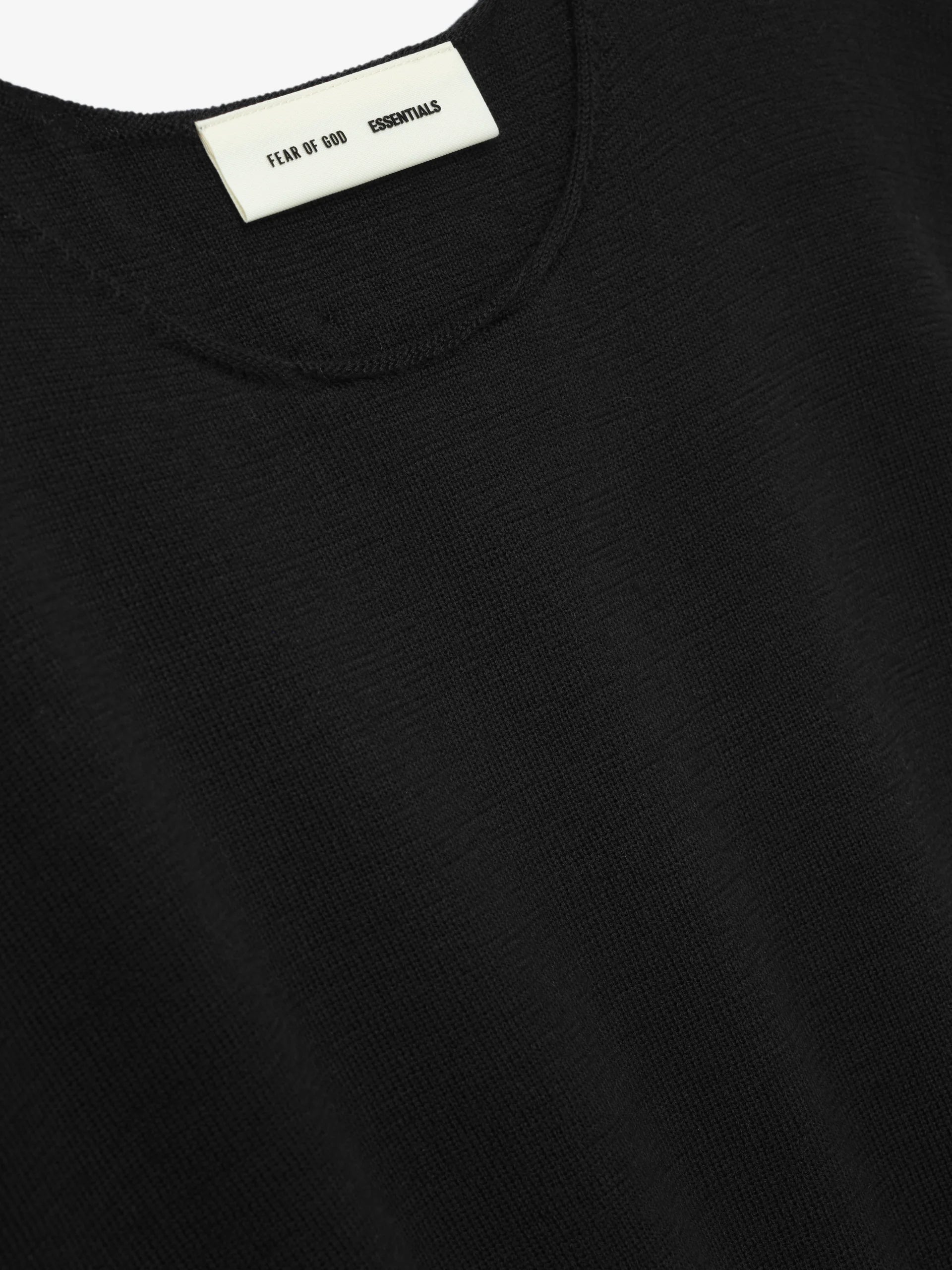 Fear of God ESSENTIALS Merino Short Sleeve Tee in Jet Black