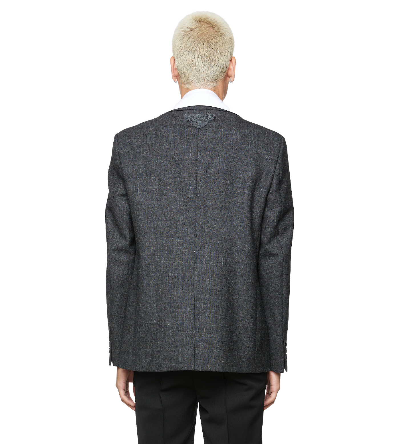Single-breasted Wool Jacket With Collar Grey