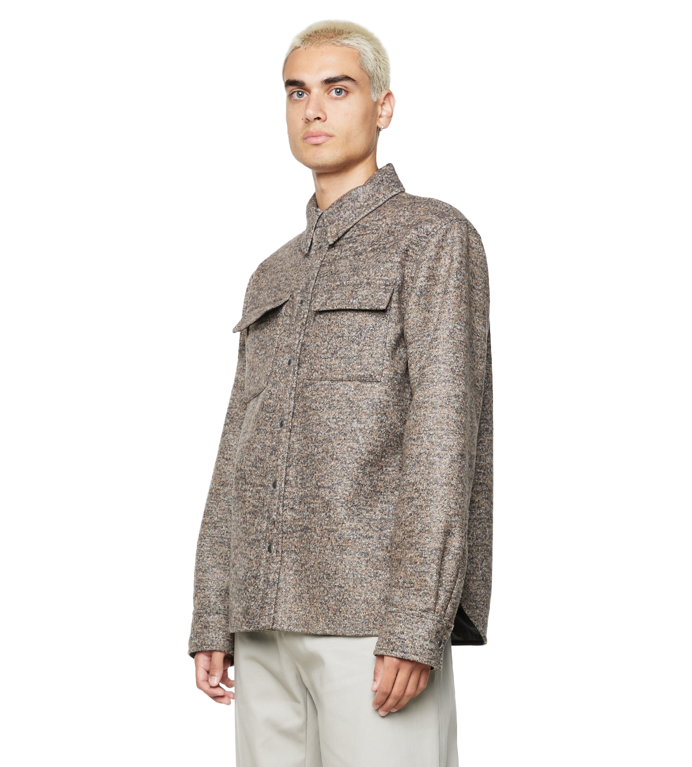 Felted Wool Shirt Brown