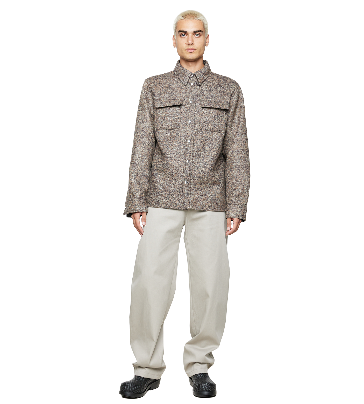 Felted Wool Shirt Brown