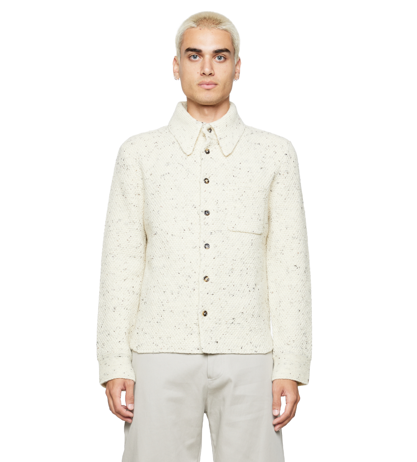 Wool Knitted Shirt White