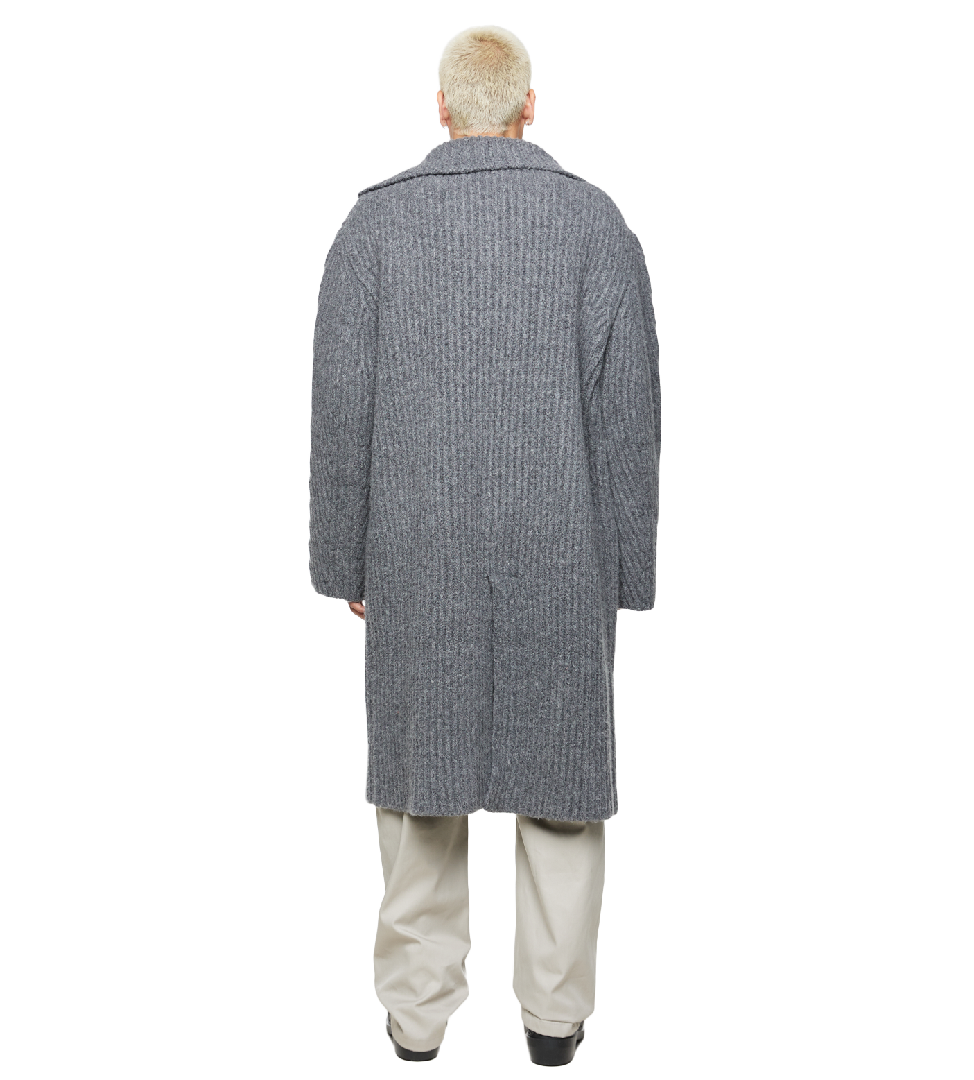 Felted Wool Knitted Coat Grey