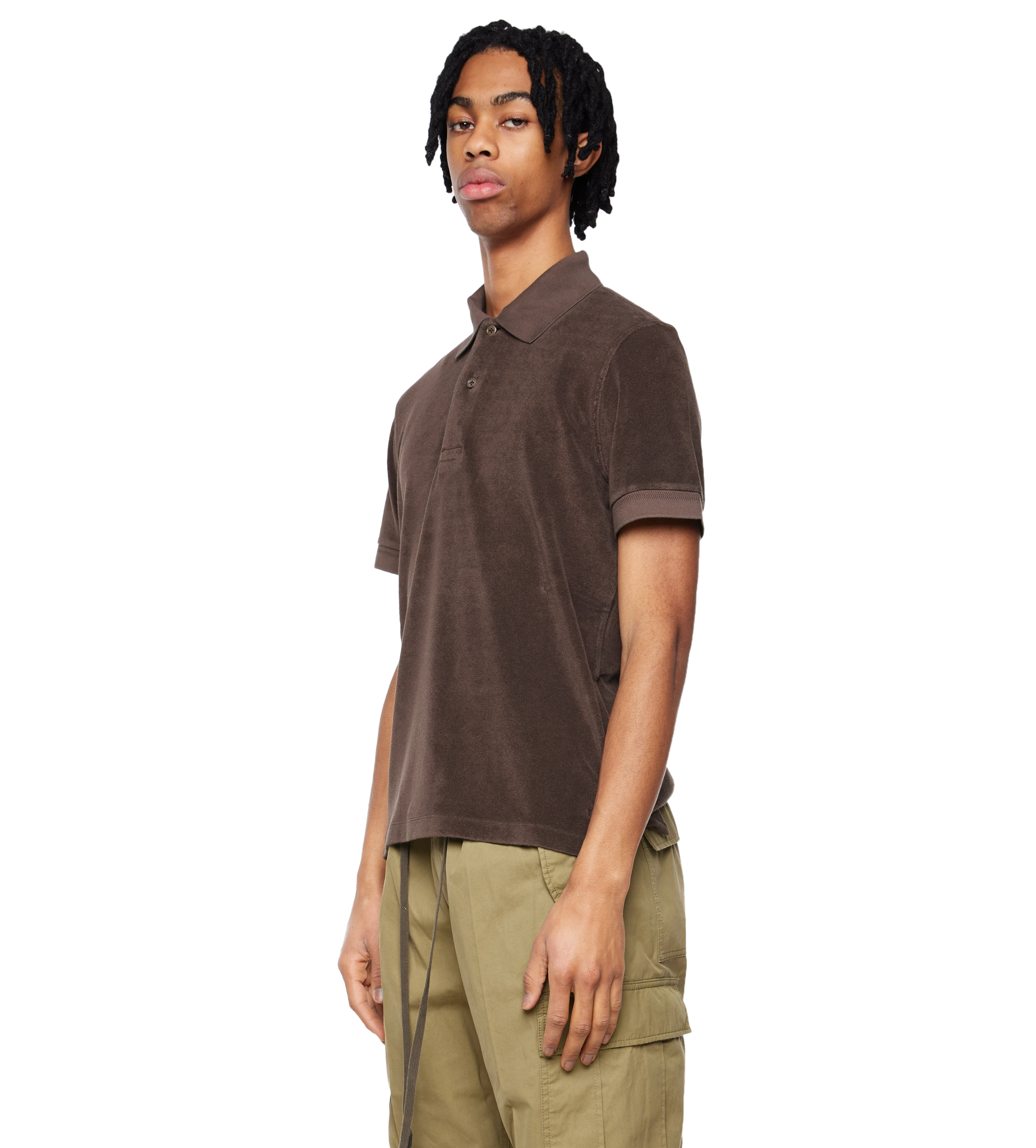 Cotton-blend Polo Shirt Brown