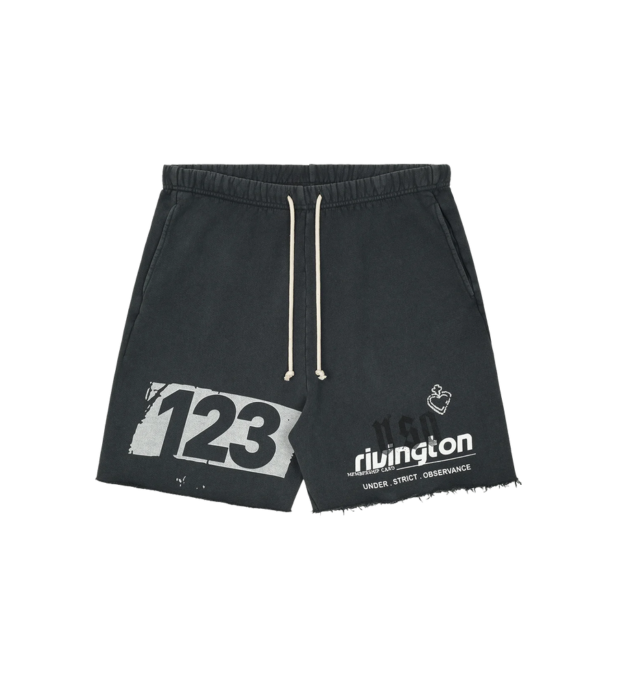 123 RIVINGTON ROI REBIS Membership Uso drawstring shorts in Black