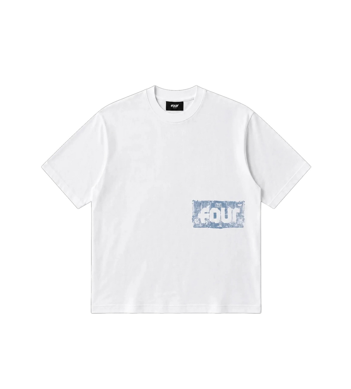 Painted Logo Boxy T-shirt White/ Soft Blue