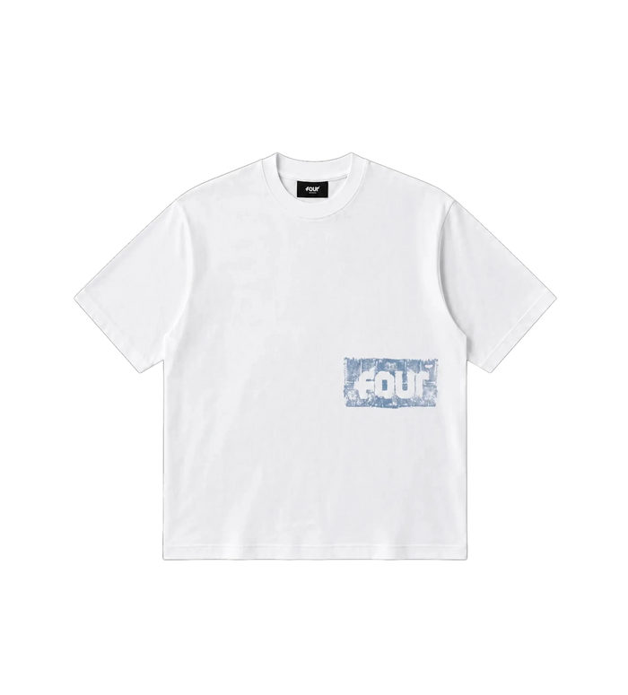 Painted Logo Boxy T-shirt White/ Soft Blue