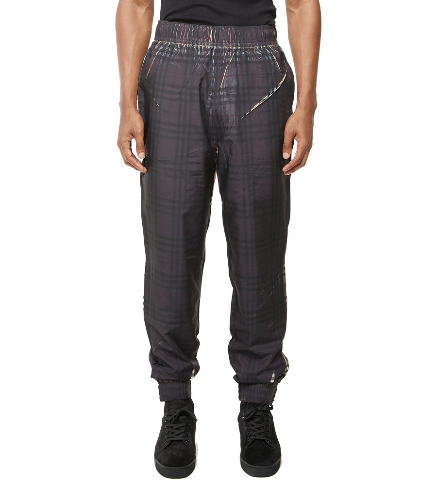 Sliced Check Jogging Pants Black