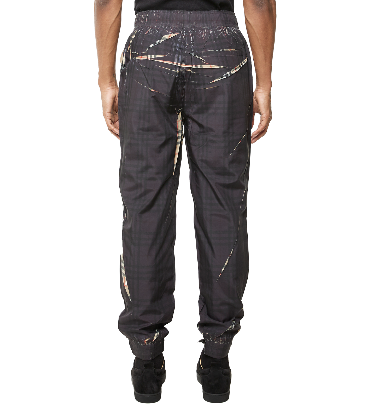Sliced Check Jogging Pants Black