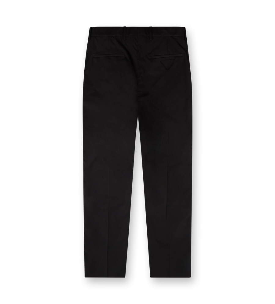 Triangle-logo Cotton Trousers Black