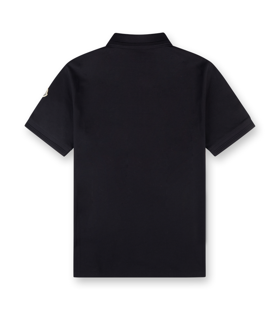 Trim Cotton Piquet Polo Shirt Dark Blue