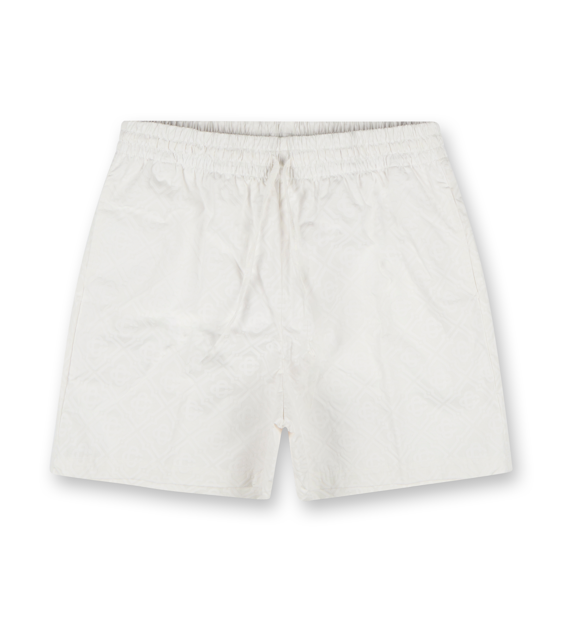 Monogram Drawstring Shorts White