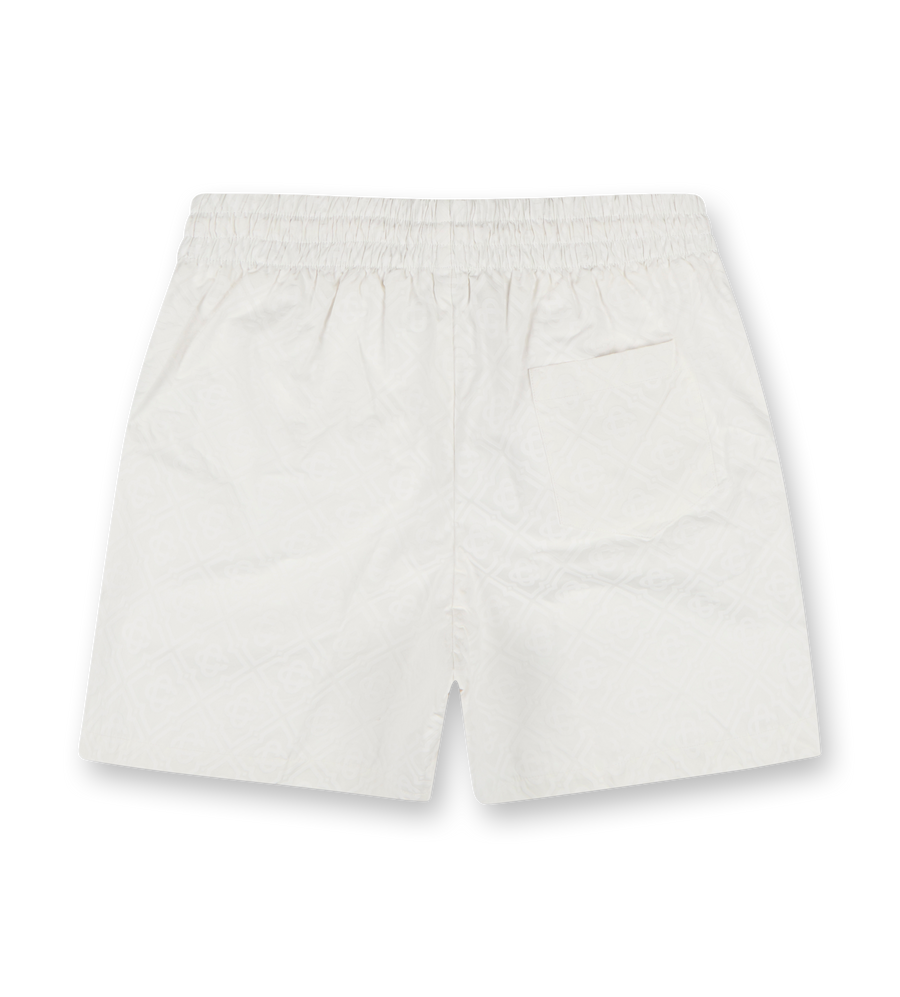 Monogram Drawstring Shorts White