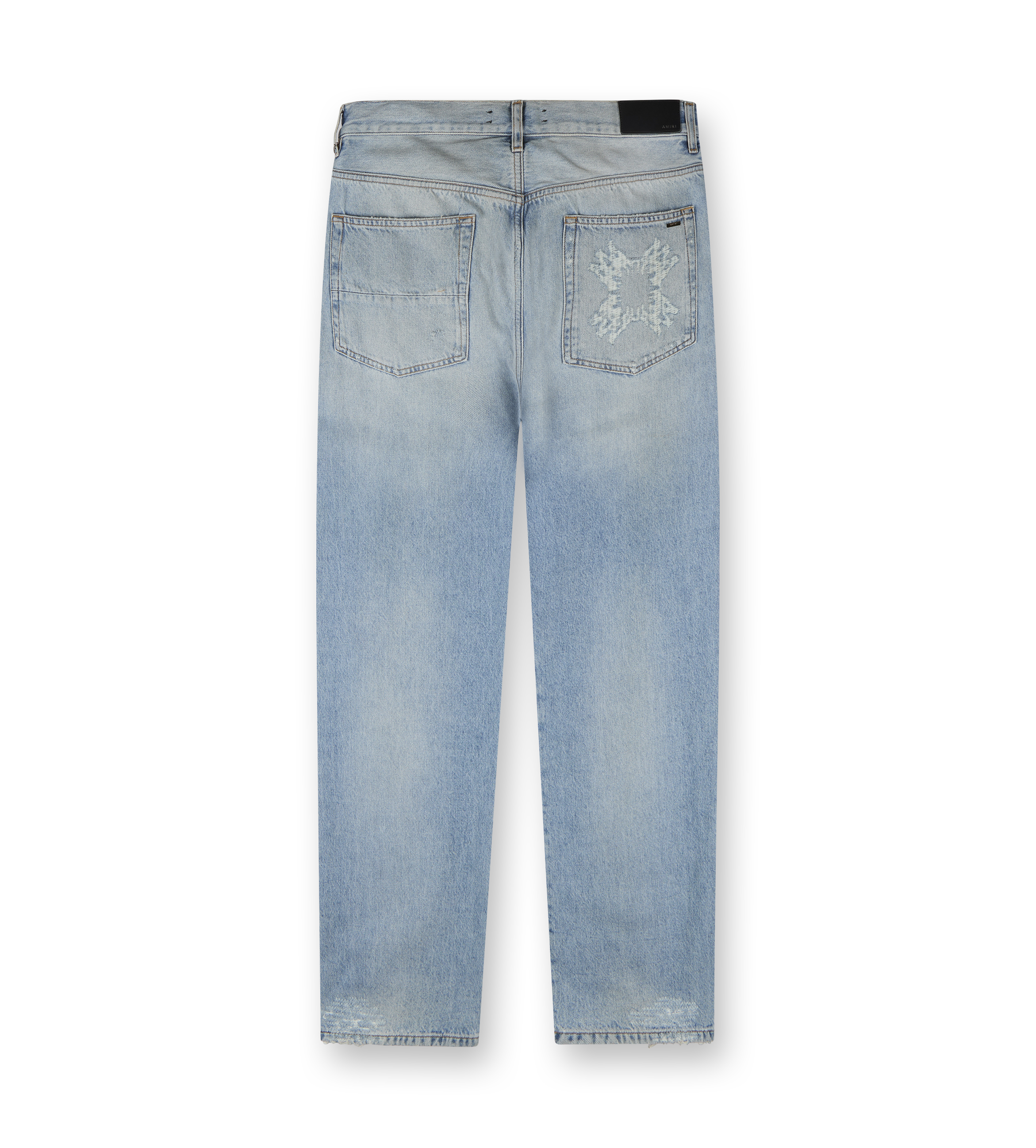 Blue Quad Repaired Straight Jeans