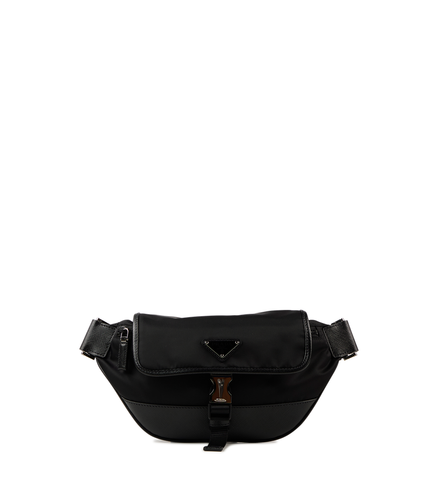 Re-Nylon and Saffiano Leather Shoulder Bag