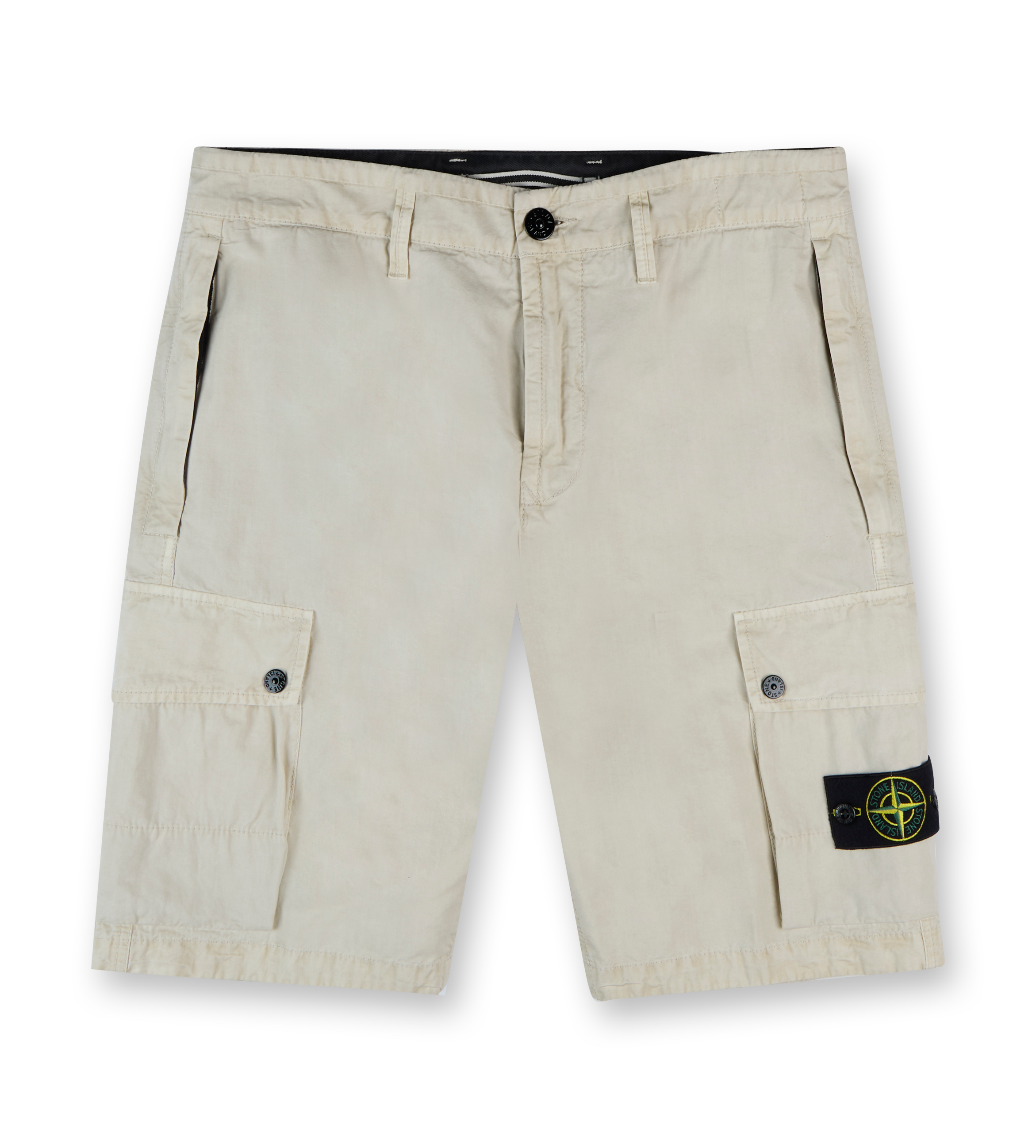 Stretch Cotton Twill Cargo Shorts Sand