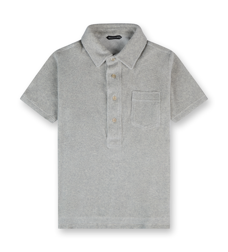 Knitted Polo Shirt Light Grey