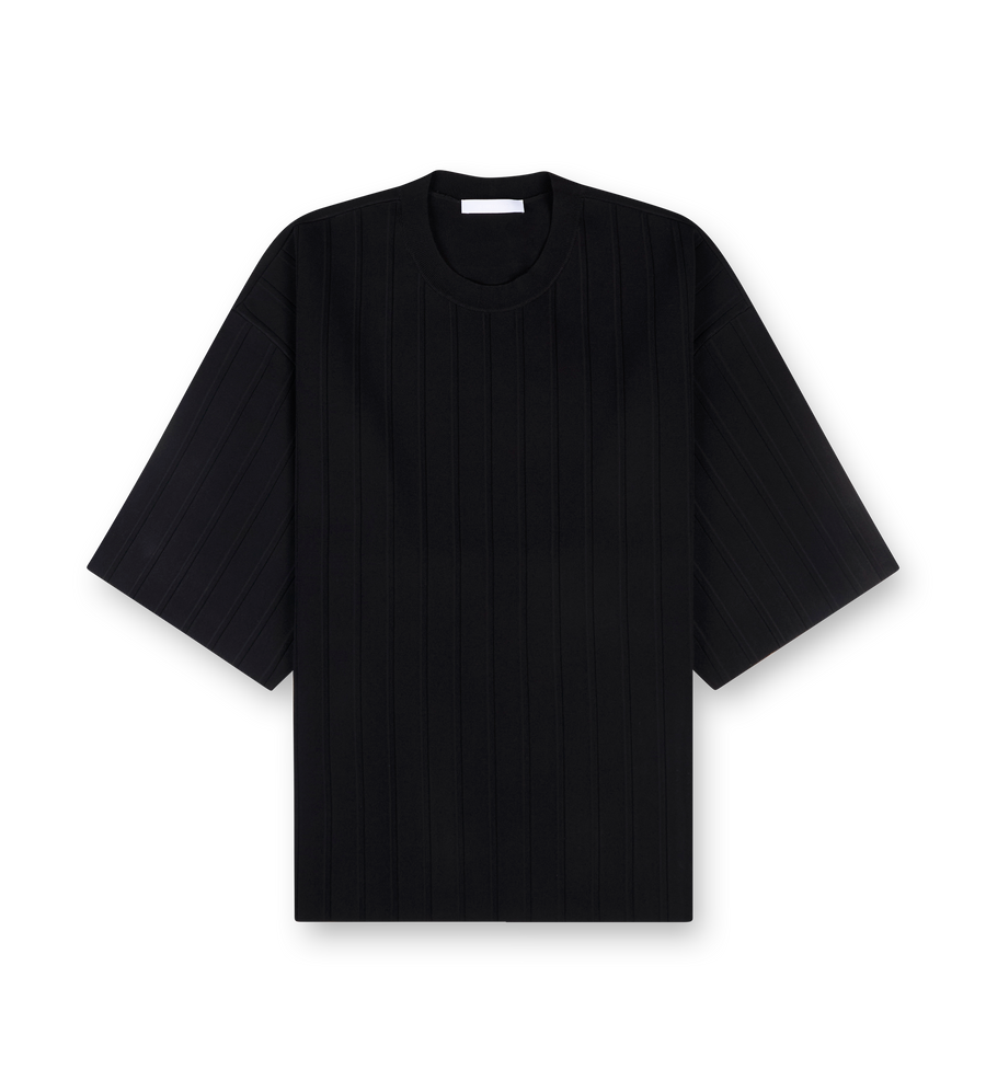 Oversized Pleated Tee Black